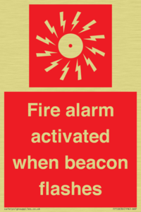 Fire alarm activated when beacon flashes